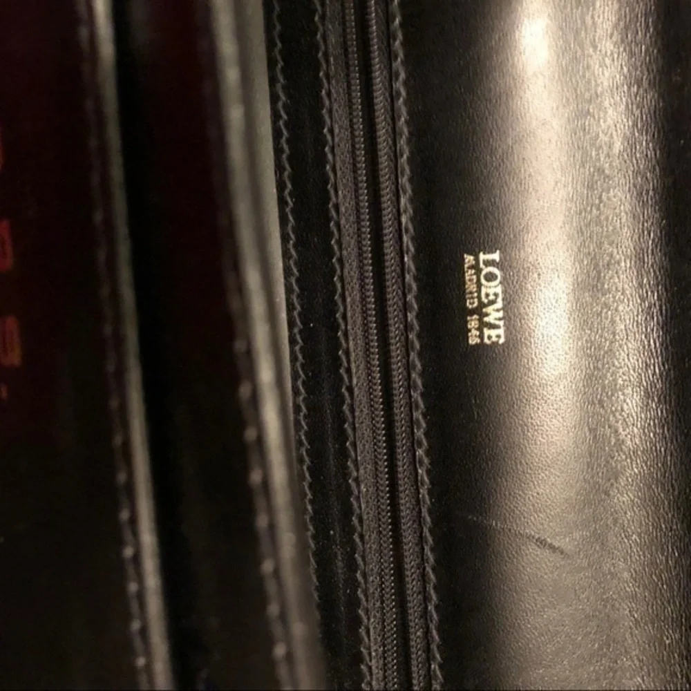 Loewe briefcase black leather made in Spain